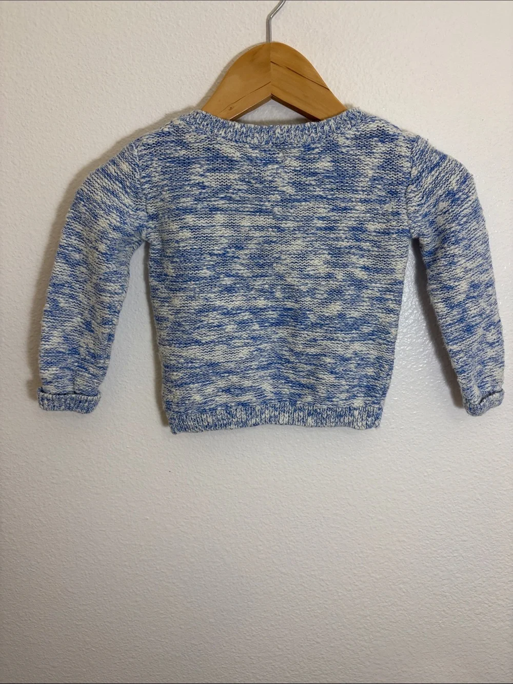 Baby Gap Blue Marled Knit Sweater with Owl Motif